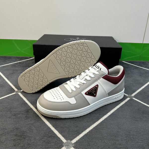 PRA DOWNTOWN WHITE MIX GREY AND RED LEATHER SNEAKER