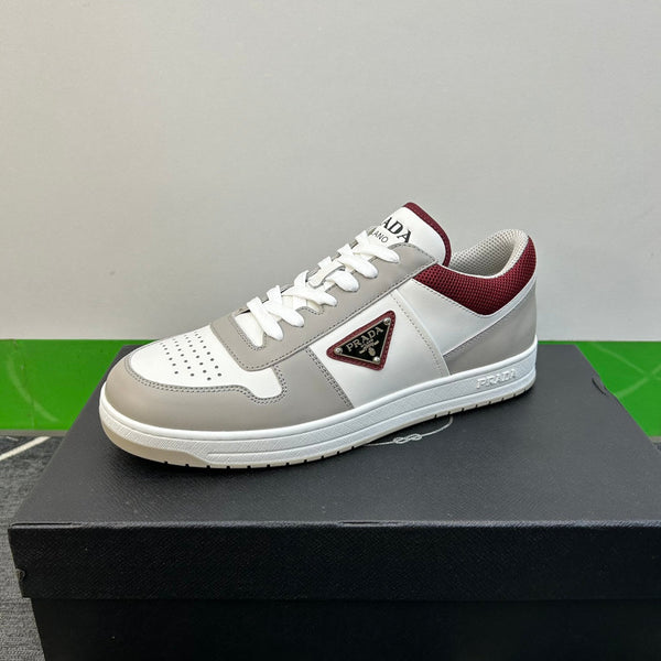 PRA DOWNTOWN WHITE MIX GREY AND RED LEATHER SNEAKER