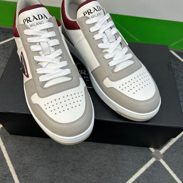 PRA DOWNTOWN WHITE MIX GREY AND RED LEATHER SNEAKER