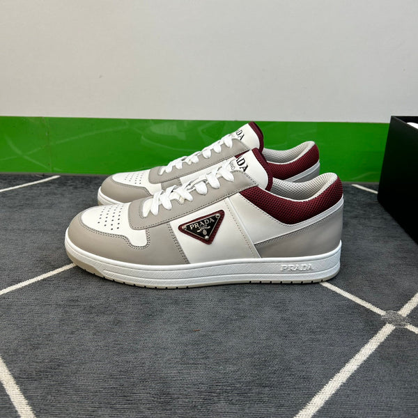 PRA DOWNTOWN WHITE MIX GREY AND RED LEATHER SNEAKER