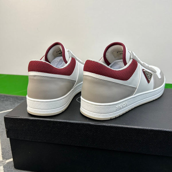 PRA DOWNTOWN WHITE MIX GREY AND RED LEATHER SNEAKER