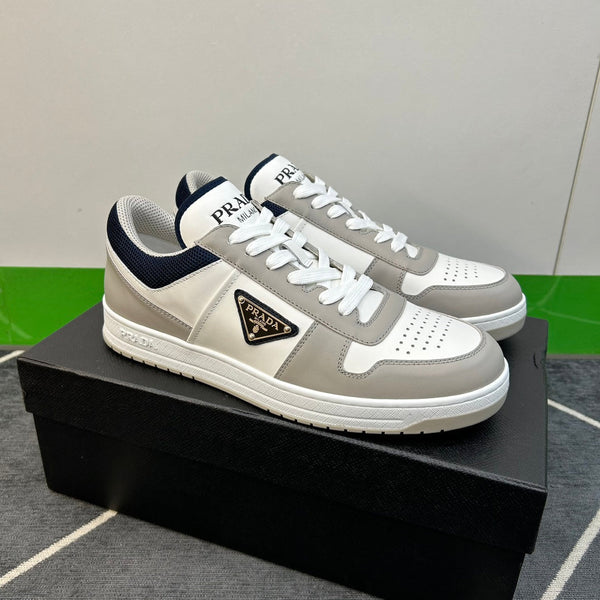 PRA DOWNTOWN WHITE MIX GREY AND BLACK LEATHER SNEAKER