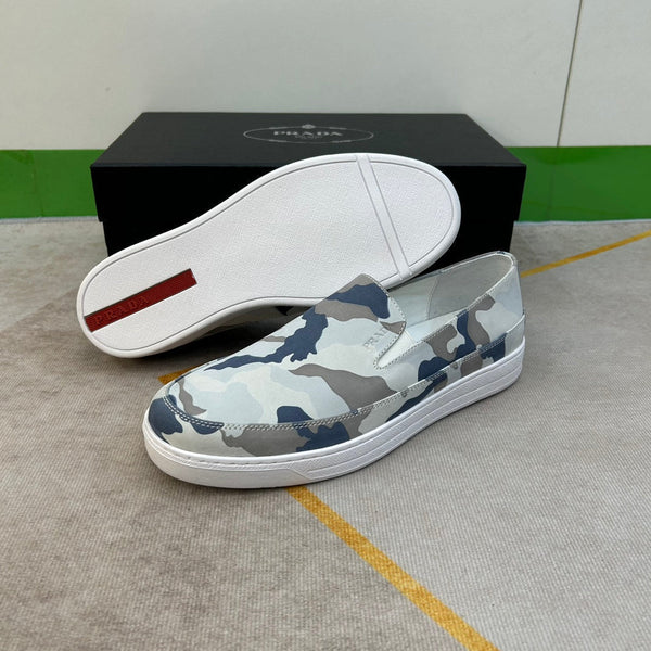 PRA LOAFER IN CAMO PATTERN LIGHT BLUE SUEDE