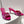 Sandali con tacco alto VT in pelle di pecora rosa fucsia 292836