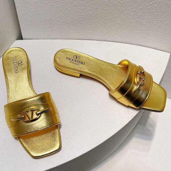Ciabatte VT Moon in pelle di vacchetta color oro 292862