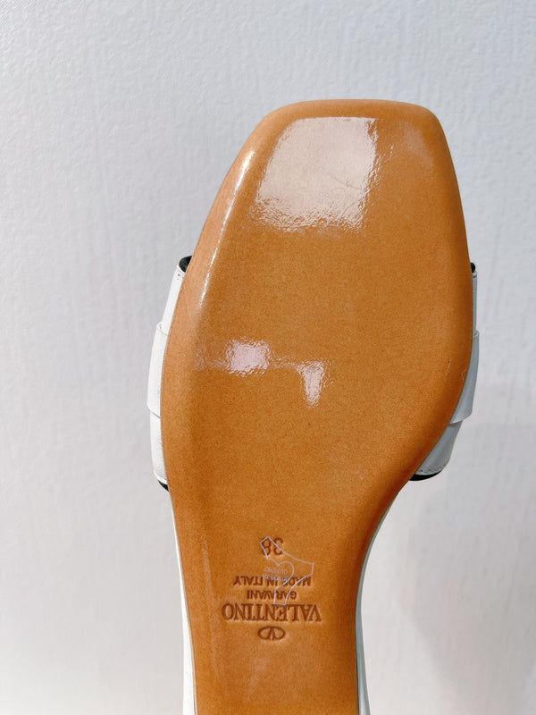 Ciabatte VT Moon in pelle bianca e pelle bovina 292865