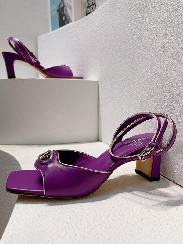 Sandali VT Tacco 50mm Pelle di vacchetta viola 292771