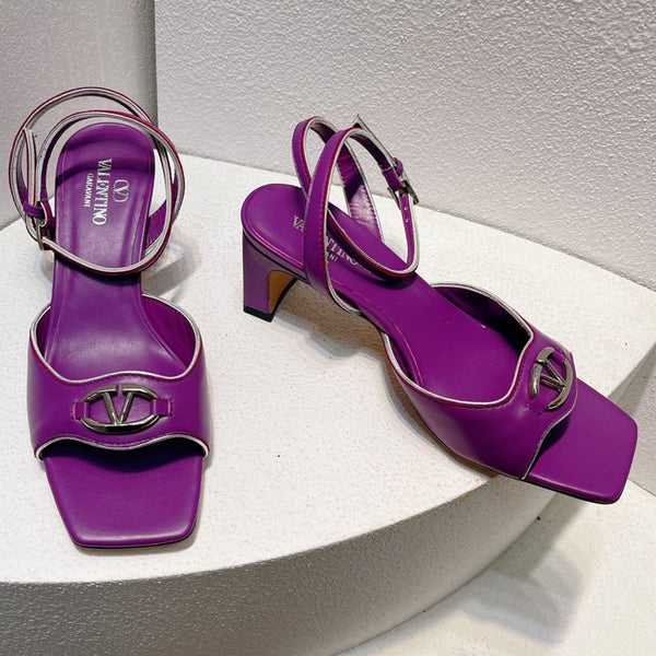 Sandali VT Tacco 50mm Pelle di vacchetta viola 292771