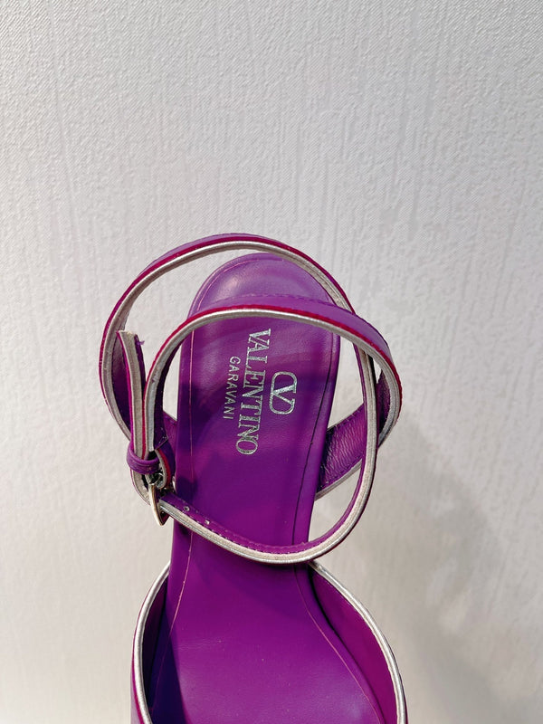 Sandali VT Tacco 50mm Pelle di vacchetta viola 292771