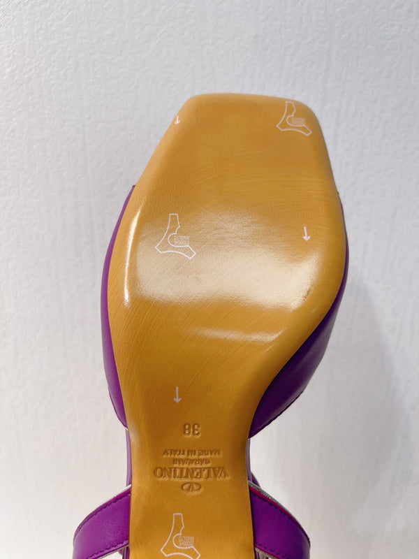 Sandali VT Tacco 50mm Pelle di vacchetta viola 292771