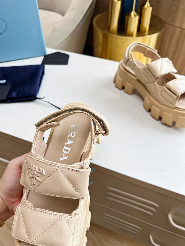 PRA MONOLITH NAPPA SANDALS BEIGE LAMBSKIN