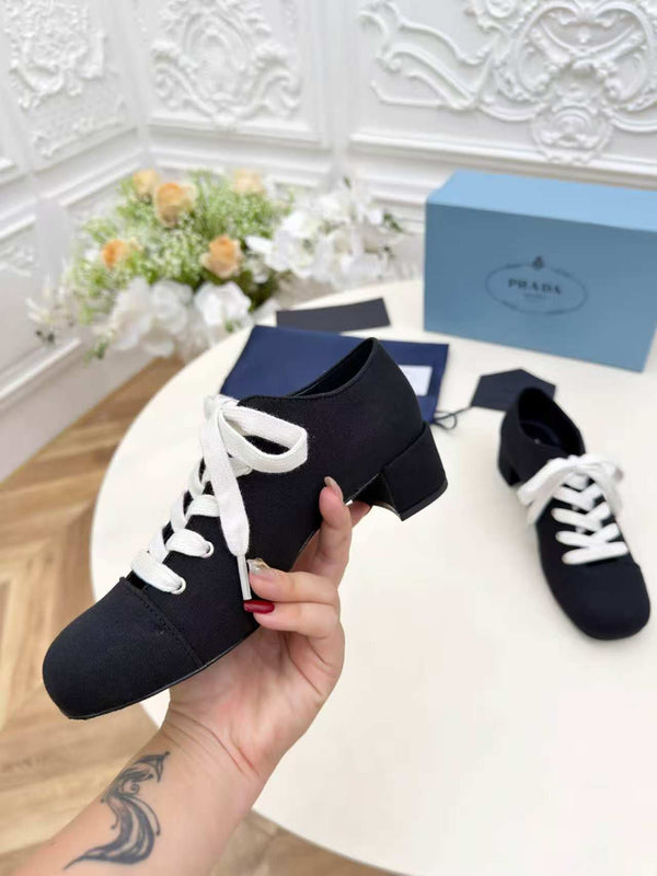 Chaussures Mary Jane Prada 25 en tissu noir 55 mm 564188
