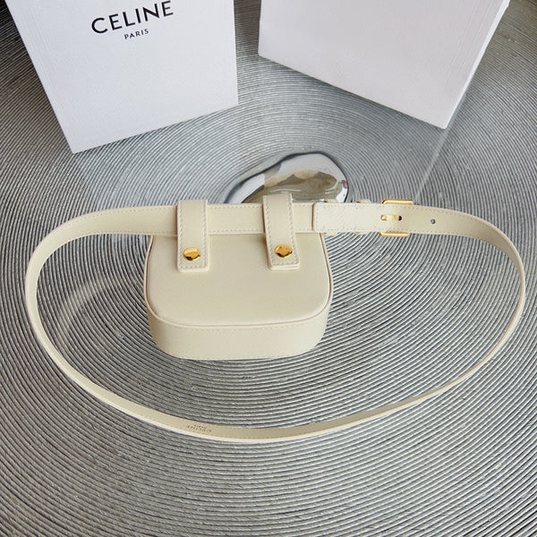 celin cream calfskin belt bag