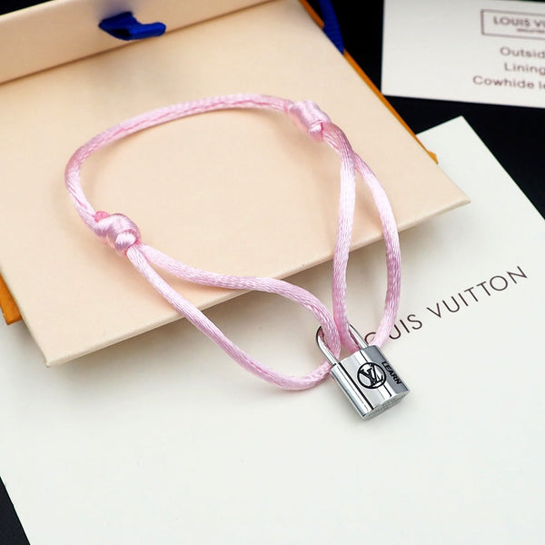 Silver Lockit Bracelet Pink