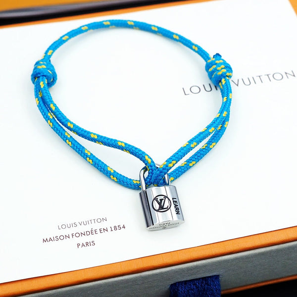 Silver Lockit Bracelet Polka Dot Blue