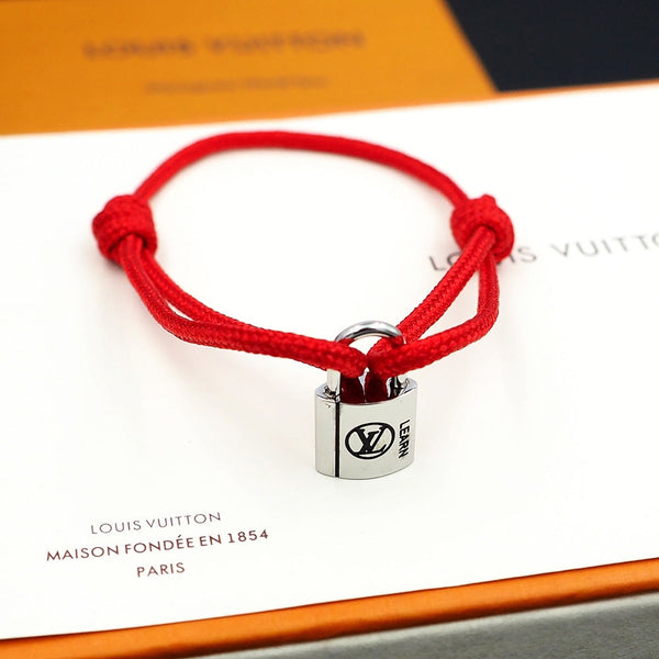 Silver Lockit Bracelet Red