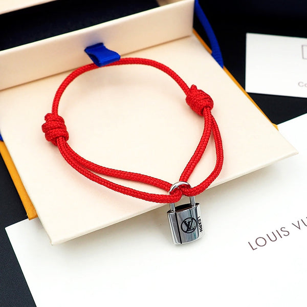 Silver Lockit Bracelet Red
