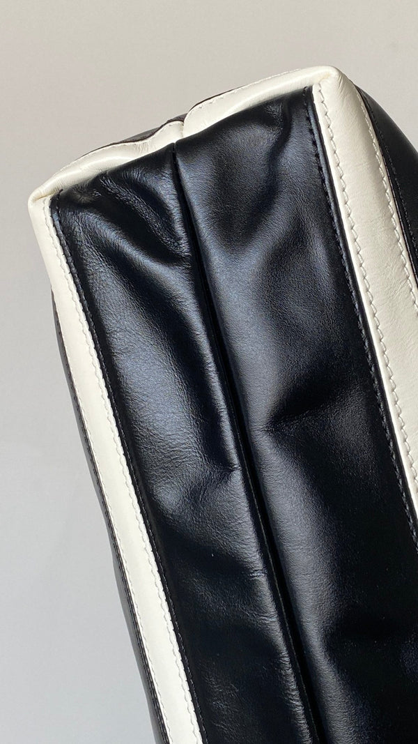 Chanel 25 Bag Black White Soft Calfskin