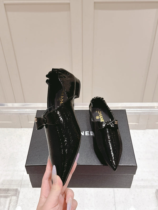 Mocassini CC 25 Half-Mule in pelle verniciata nera 355669