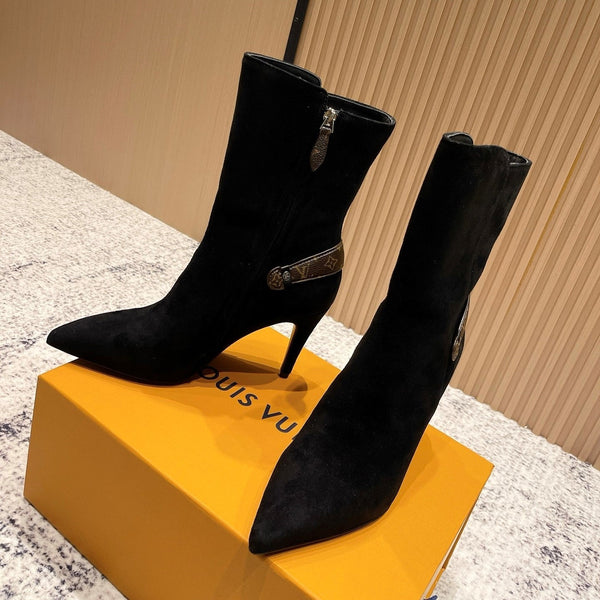 LV Legacy Ankle Boot 80mm Black Suede 480587