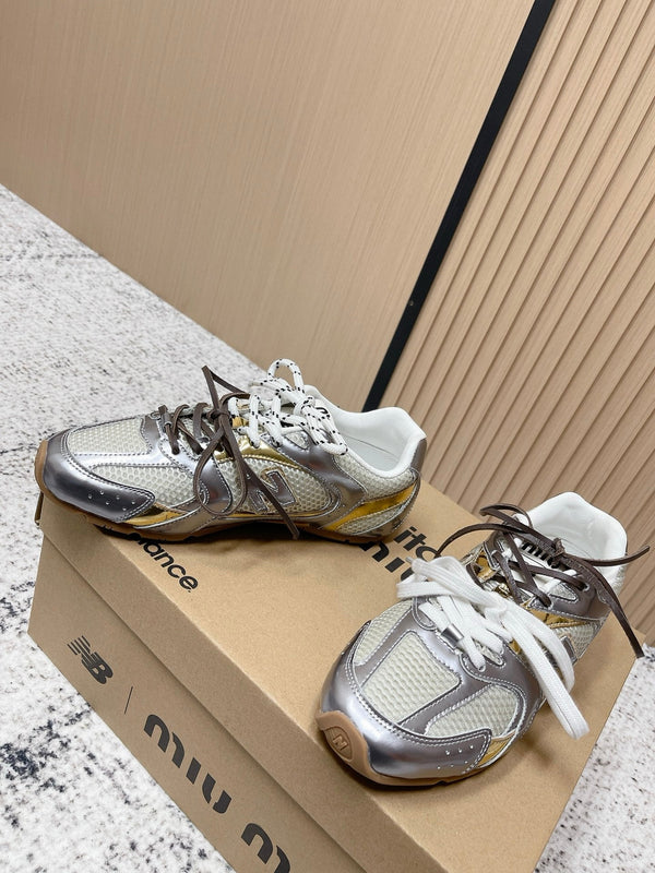 MiuMiu x New Balance Casual Sneakers Multicolor Patent Leather and Mesh 533991