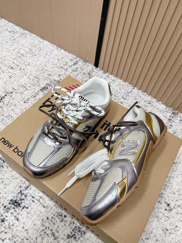 MiuMiu x New Balance Casual Sneakers Multicolor Patent Leather and Mesh 533991