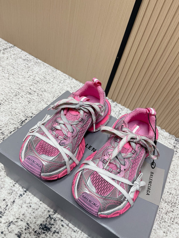 Balenciaga Sneaker Mesh Lace-up Pink Gray Fabric 534181