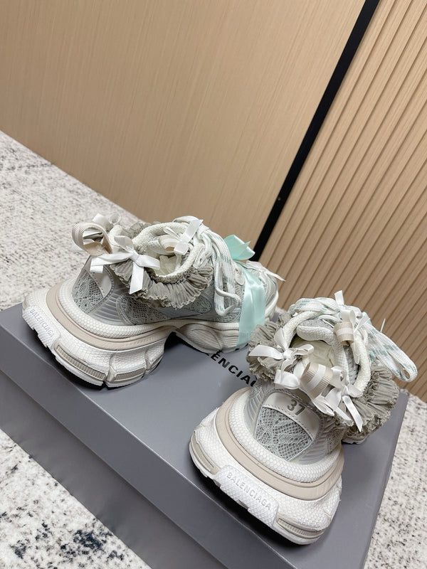 Balenciaga Sneaker Mesh Lace-up Light Blue Gray Fabric 534186