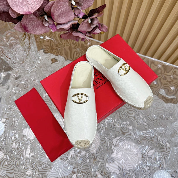 The Bold Edition VLogo Mules White Leather