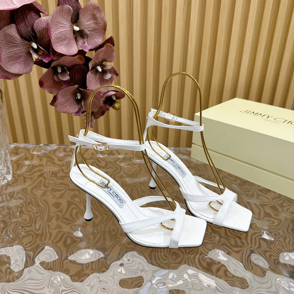Jimmy Azie 85 Sandali in pelle di vacchetta bianca 581513