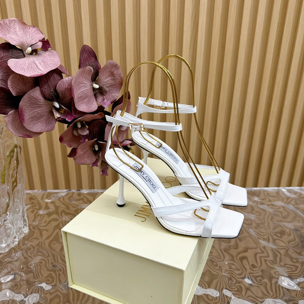 Jimmy Azie 85 Sandali in pelle di vacchetta bianca 581513