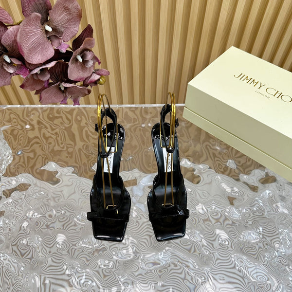 Jimmy Azie 85 Sandali in pelle di vacchetta nera 581519