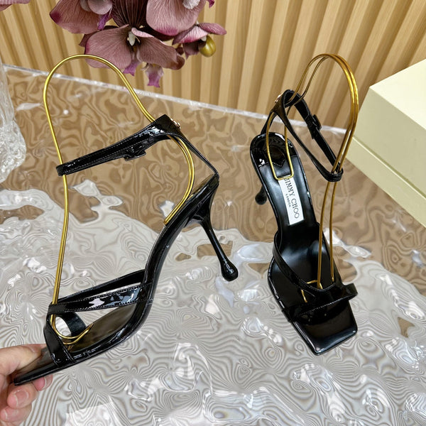 Jimmy Azie 85 Sandali in pelle di vacchetta nera 581519