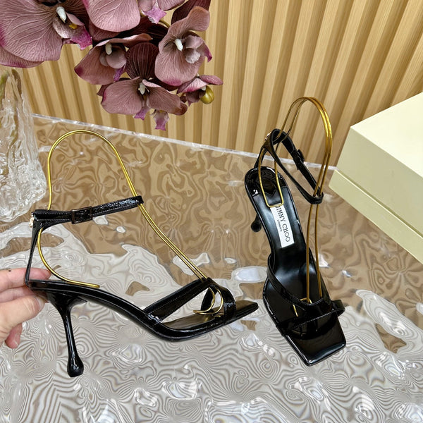 Jimmy Azie 85 Sandali in pelle di vacchetta nera 581519