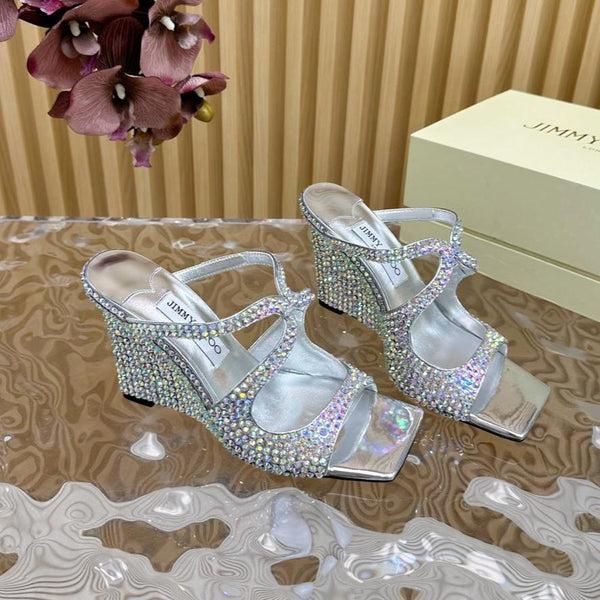 Jimmy Anise 105mm Mules in pelle di agnello con borchie di perle multicolor 581536