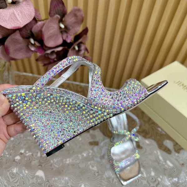 Jimmy Anise 105mm Mules in pelle di agnello con borchie di perle multicolor 581536