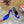 DC Rhinestone Buckle Mules Blue Silk & Sheepskin 926024