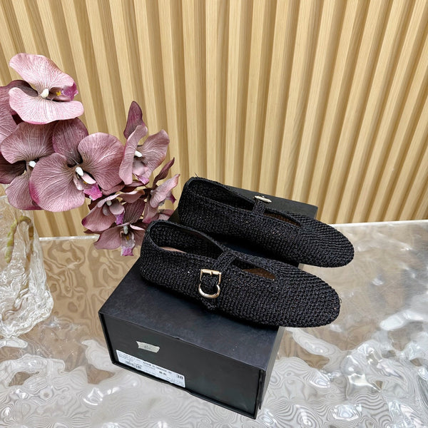 Ballerine Alaia in tessuto elasticizzato nero Sedge 102276