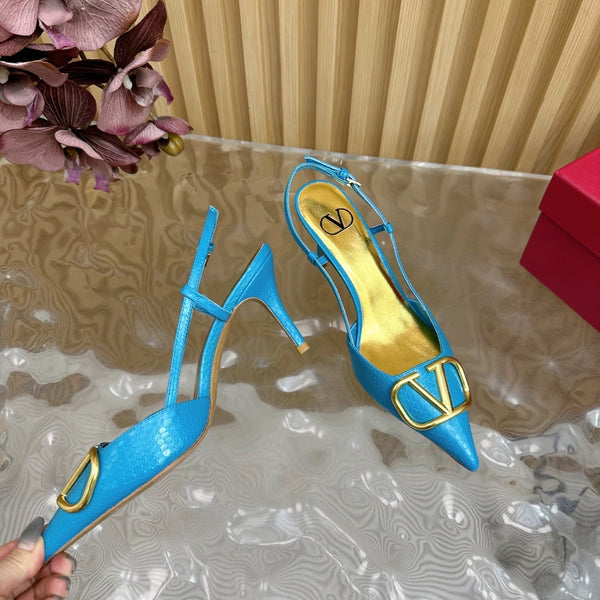 VT 25 Slingback Cerulean Blue Snakeskin Leather 325192