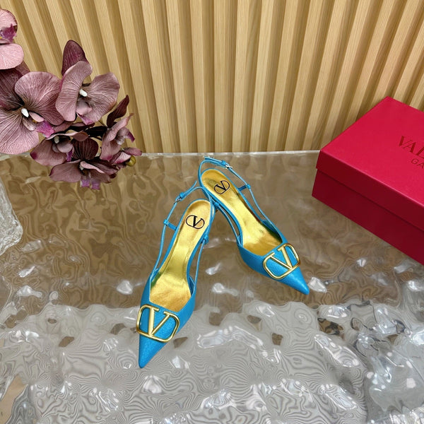VT 25 Slingback Cerulean Blue Snakeskin Leather 325192