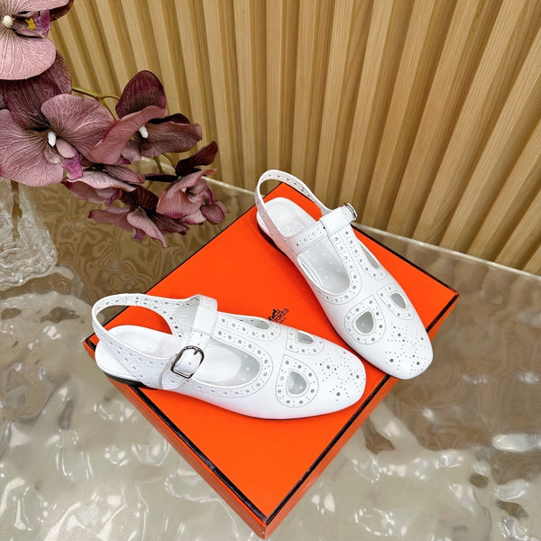 HM 25 Kim Slingback in pelle di agnello bianca 352957
