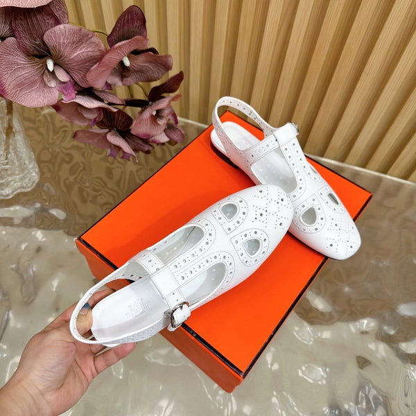 HM 25 Kim Slingback in pelle di agnello bianca 352957