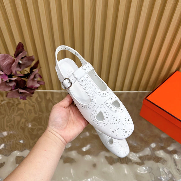 HM 25 Kim Slingback in pelle di agnello bianca 352957
