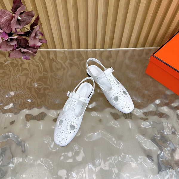HM 25 Kim Slingback in pelle di agnello bianca 352957