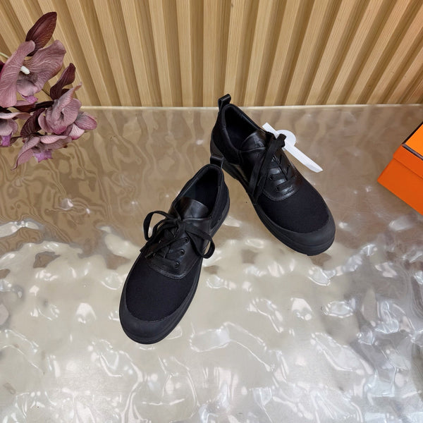 Chaussures Oxford HM Kool Cuir De Mouton Noir Toile 589182