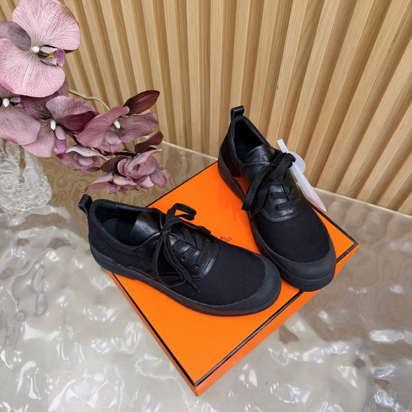 Chaussures Oxford HM Kool Cuir De Mouton Noir Toile 589182