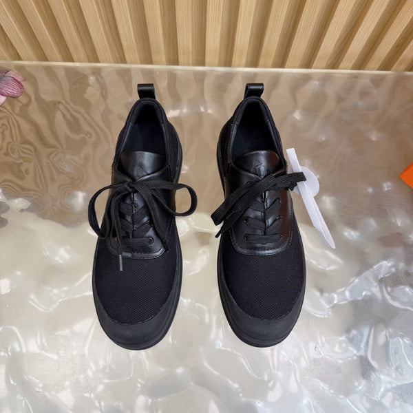 Chaussures Oxford HM Kool Cuir De Mouton Noir Toile 589182