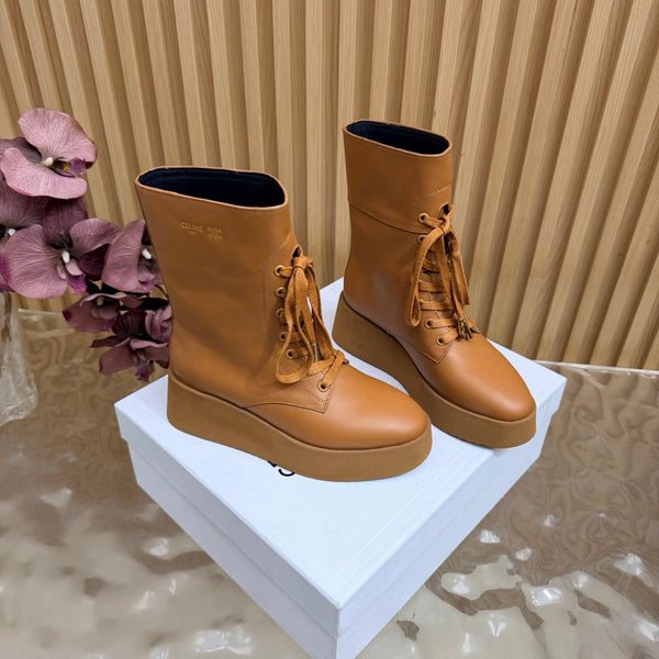 CE 26s Wedge Combat Boots 5cm Gum Leather 131250