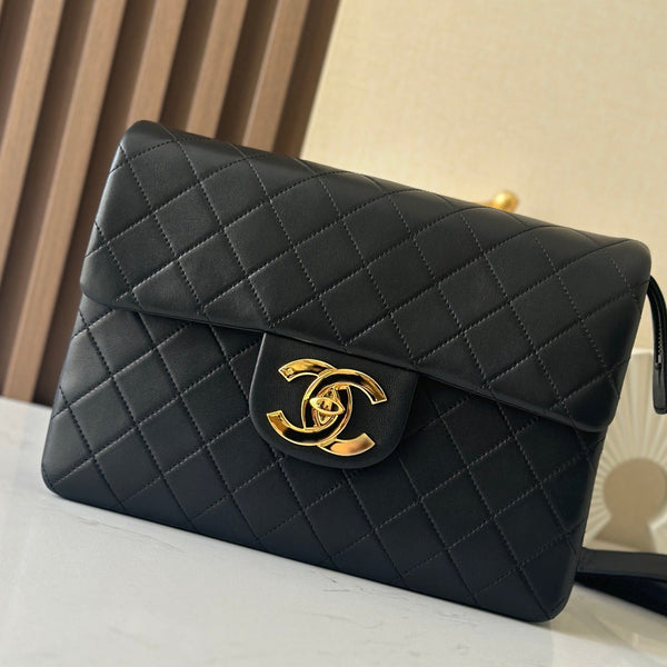 CC 2025 Backpack 30cm Black Gold Backpack Sheepskin 298105