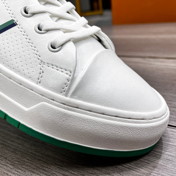 LV TRAINER WHITE AND GREEN CALFSKIN